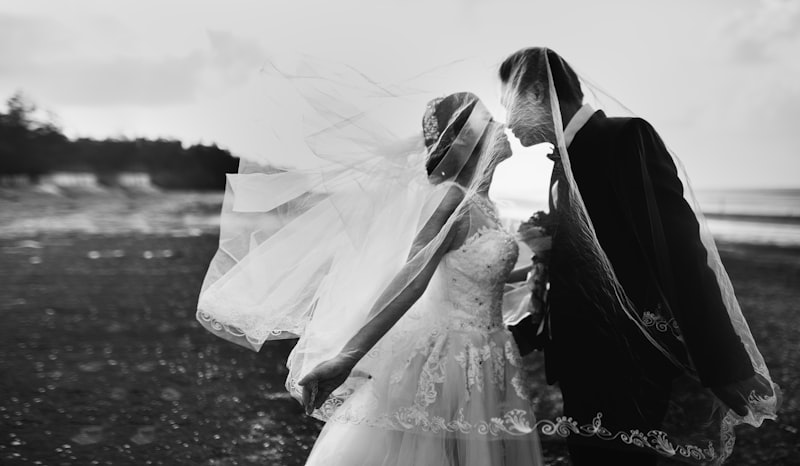 Couple planning their wedding together